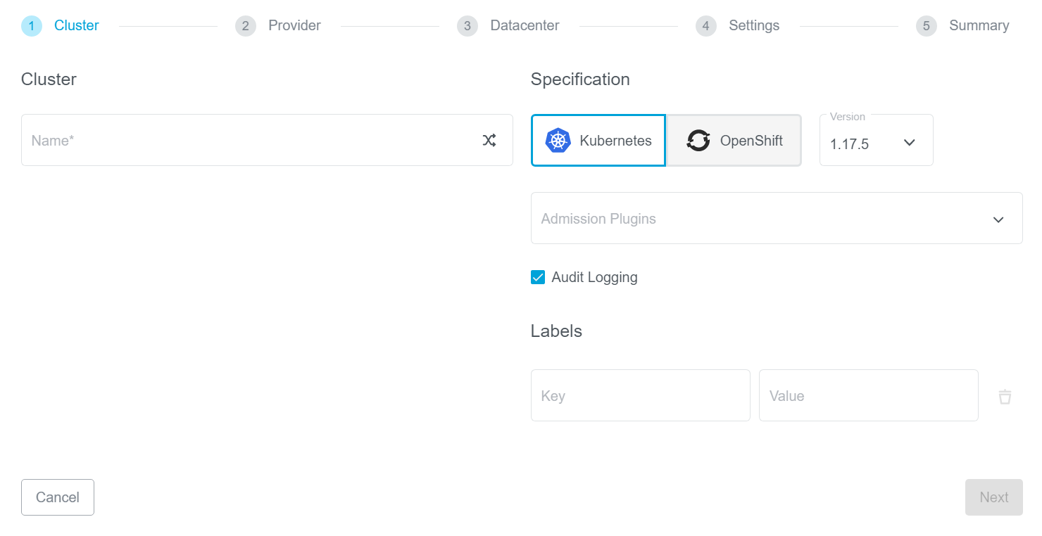 Create Cluster