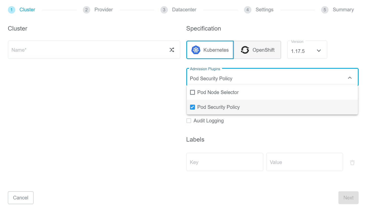 Create Cluster